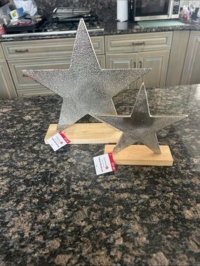 CELEBRATE IT METAL STAR TABLETOP DECOR LARGE & SMALL NWT